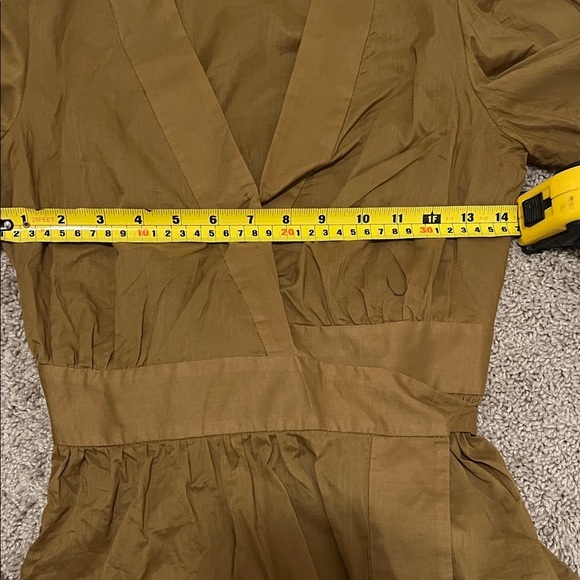 Banana Republic 100% Cotton Mocha Wrap Blouse Size XS - Picture 6 of 7